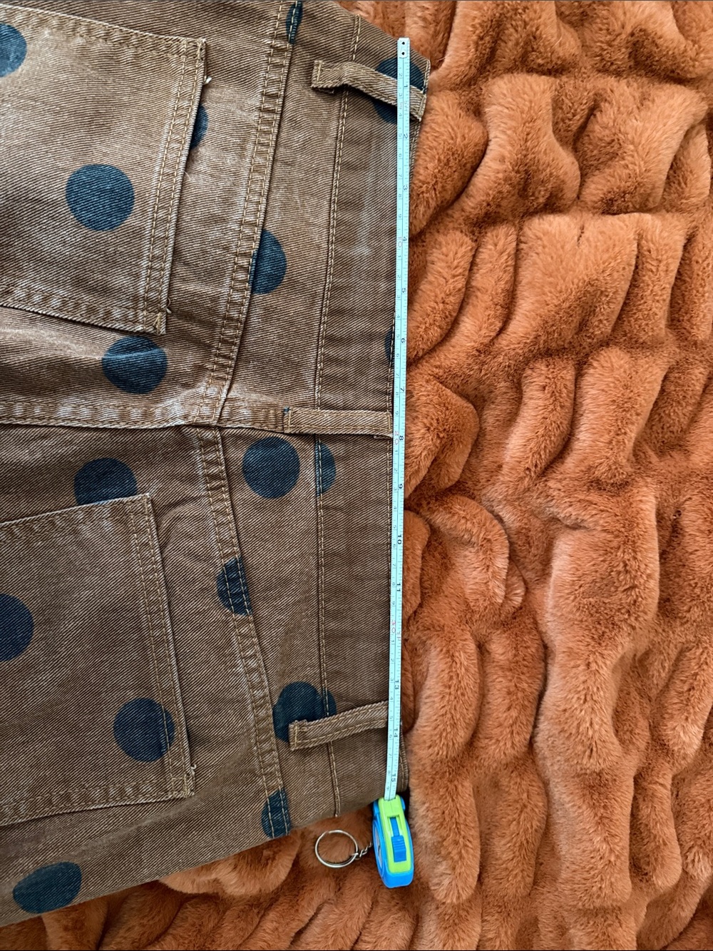 High-Rise Wide-Leg Polka Dot Jeans in Brown - Picture 8 of 8